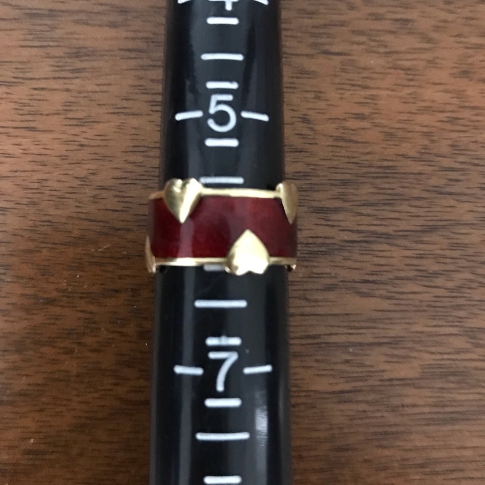 ❤️❤️❤️❤️ Tiffany & Co 18K GOLD Heart Enamel Ring❤️ - Picture 6 of 6